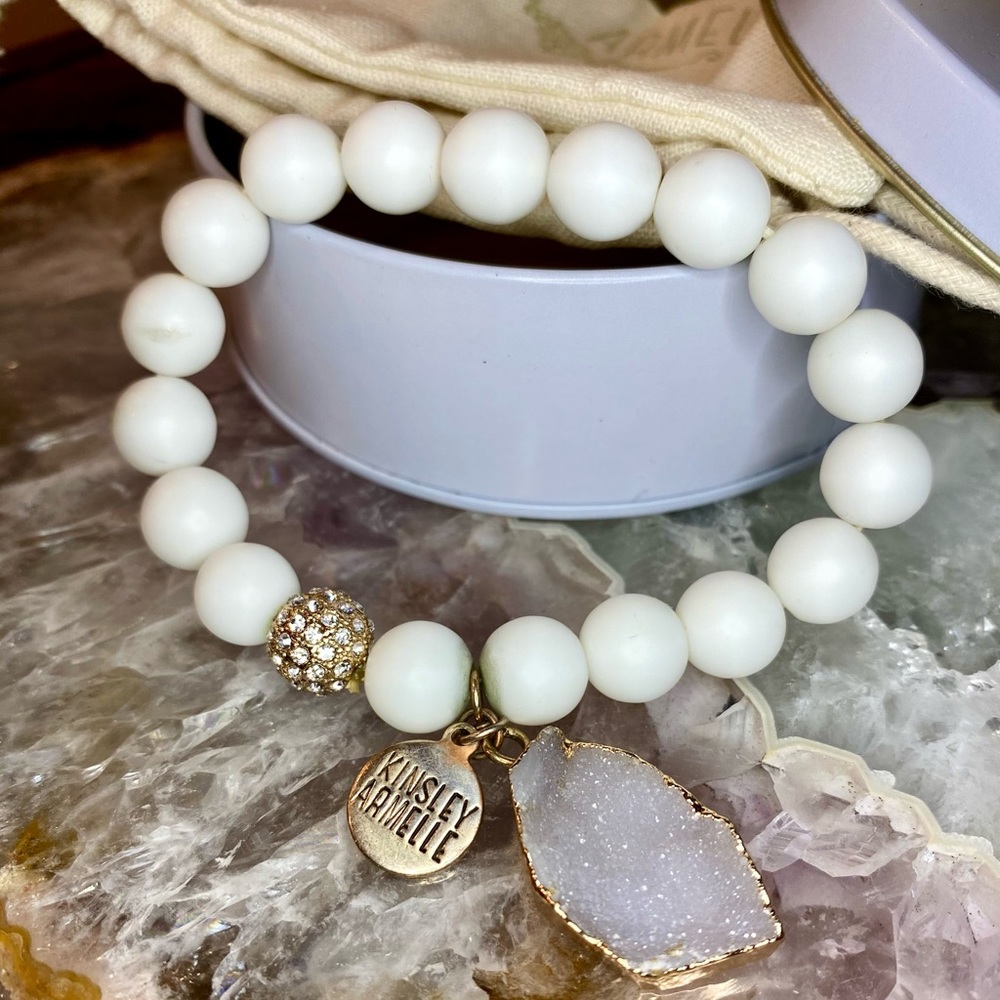 Kinsley Armelle Geo stone charm bracelet